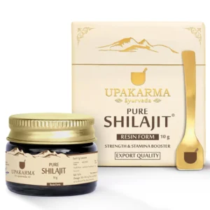 Authentic UPAKARMA Shilajit resin helps boost performance, strength and stamina and is lab tested for purity.