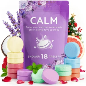 Relax and rejuvenate with DeckTheHalls shower steamers, offering six natural fragrances for an unparalleled shower experience perfect for self-care.