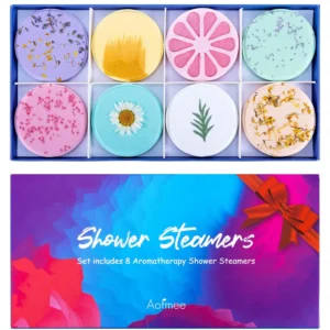 Aromatherapy shower steamers with essential oils create a luxurious and relaxing spa experience at home.