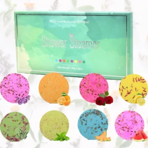 This aromatherapy shower steamers gift set features eight bath bombs with natural essential oils for a relaxing home spa experience and soul relaxation, making it a perfect gift for any occasion and anyone.