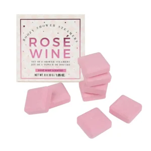 Indulge in an aromatic shower experience with these rosé wine scented shower steamers, a pack of eight individually wrapped aromatherapy cubes.