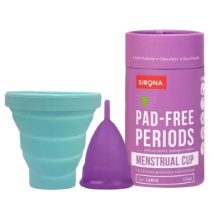 Sirona menstrual cup sterilizing container is collapsible, foldable and microwave-friendly for quick sterilization.