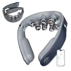 The SKG foldable neck massager provides pain relief with deep tissue vibration and heat, making it perfect for travel, office, or home use.