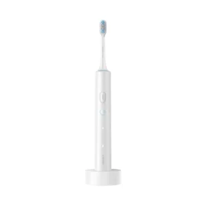 The pearl white XIAOMI Smart Electric Toothbrush T501 uses AI-precision and sonic vibrations for efficient cleaning, offering 30 custom modes and an exceptional 150-day battery life.