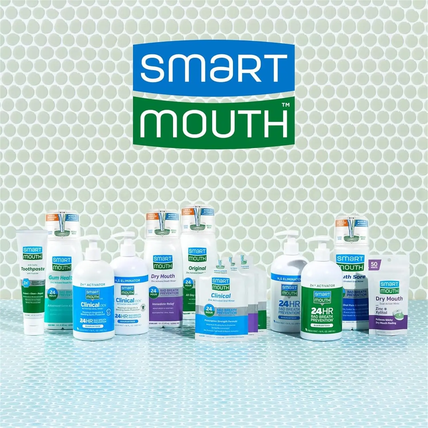 SmartMouth Premium Whitening Toothpaste with fluoride and zinc ion technology strengthens enamel, prevents cavities, gently whitens sensitive teeth, and freshens breath.