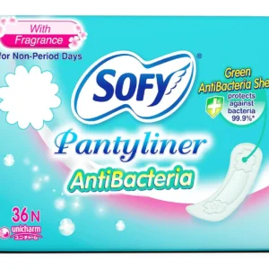 This is a pack of Sofy anti-bacteria panty liners with fragrance, containing 36 pieces for daily freshness.