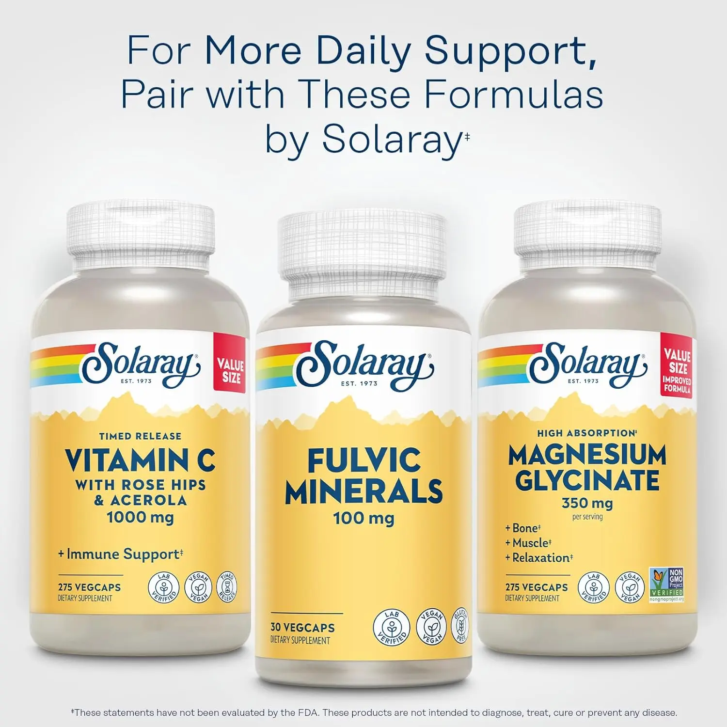 Solaray Fulvic Minerals shilajit capsules support overall well-being with a powerful trace mineral complex, in a vegan, gluten-free formula.