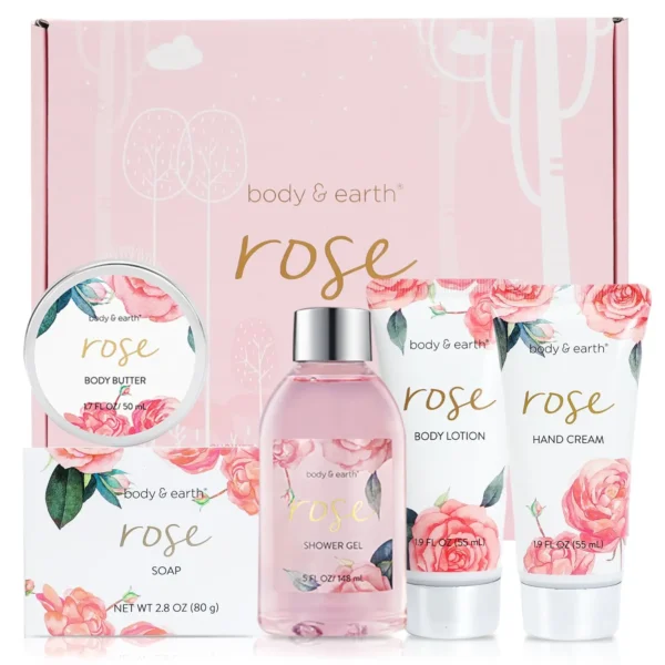 Spa Gift Set for Women - Rose Bath and Body Set