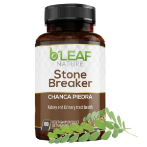 B'Leaf Nature's Stone Breaker Chanca Piedra supplement supports urinary tract health and kidney stone breaker function with a vegan, non-GMO formula.