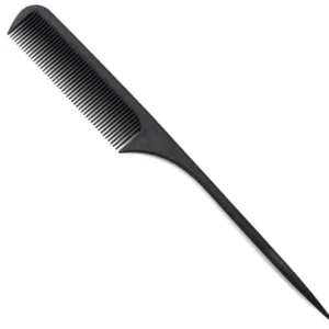 This durable, 9-inch black carbon hair styling comb is heat resistant and anti-static, perfect for creating up-dos and sectioning all hair types at home or in the salon.