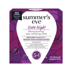 Summer's Eve Date Night feminine cleansing cloths are individually wrapped for convenient and discreet pre or post intimacy cleansing, leaving you feeling fresh and confident with a sensual Alluring Evening scent.
