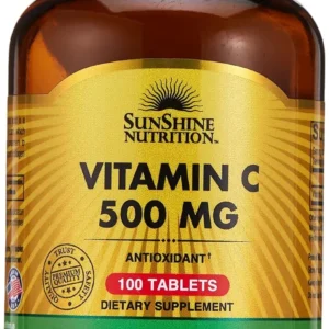 Sunshine Nutrition Vitamin C 500mg tablets provide antioxidant support and help boost the immune system.