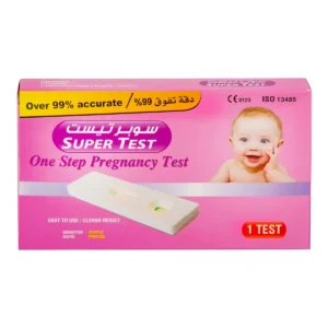 An easy-to-use Super Test pregnancy test kit providing instant results.