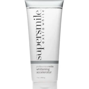A seven-ounce tube of Supersmile Extra White Professional Whitening Accelerator gel, designed to safely lift deep-set stains from teeth without causing sensitivity.
