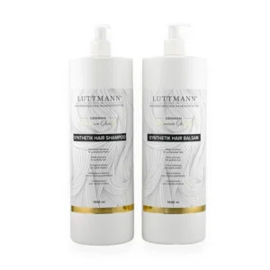 This synthetic wig care set includes shampoo and balm, enriched with argan oil, to gently cleanse, nourish, and revitalize synthetic hair for a vibrant and healthy look.