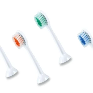 Four replacement toothbrush heads compatible with Beurer Sanitas SZA 80 and 90 electric toothbrushes, designed for unisex use.