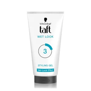 Taft Wet Look Effect Styling Gel provides a strong hold, anti-frizz and gloss effect for healthy, nourished hair.