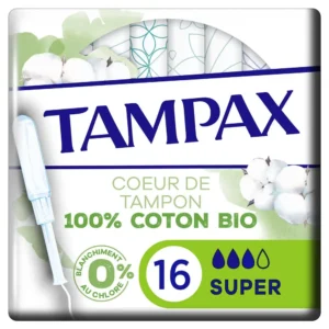Tampax Cotton Protection super tampons with plant-based plastic applicators and a 100% organic cotton core.