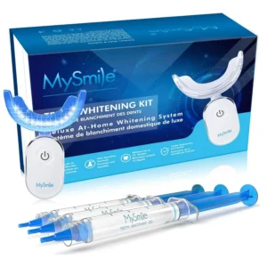 This MySmile teeth whitening kit includes an LED light, three whitening pens with non-sensitive gel, and promises up to 10 shades whiter teeth in just 10 minutes.