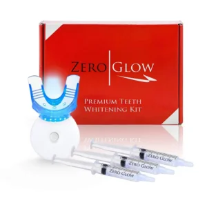 This teeth whitening kit by Generic includes carbamide peroxide syringes, a light, and trays for effective at-home teeth whitening.