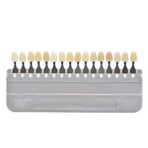 This 3D teeth whitening shade guide features 16 colors for accurate shade matching before and after dental bleaching procedures.