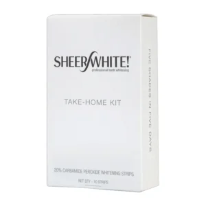 SheerWhite professional teeth whitening strips kit provides a 5-day application for visibly whiter teeth in just one to two hours per day.