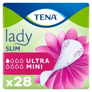 TENA Lady Slim Ultra Mini Pads offer discreet triple protection against leaks, odour and moisture, keeping you dry, secure and confident all day and night, while being dermatologically tested for skin safety.