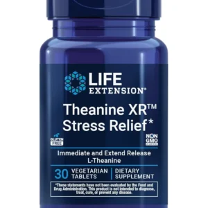 Life Extension Theanine XR supplement promotes a calm, focused state and supports a healthy stress response for all-day relaxation.