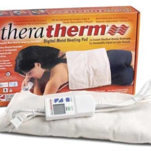 A Chattanooga TheraTherm electric heating pad delivering automatic moist heat for therapeutic pain relief.