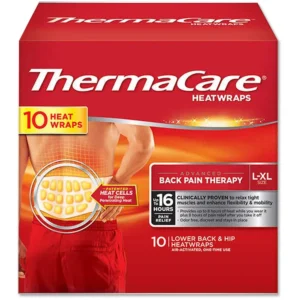 Large/Extra Large ThermaCare air-activated heat wraps provide targeted, one-time use pain relief for the lower back and hip for up to 16 hours.