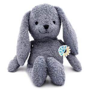 Baxter the Bunny Thermal-Aid Zoo animal, a microwavable stuffed animal and plush toy that doubles as a hot and cold pack for natural relief of children's aches and fevers.