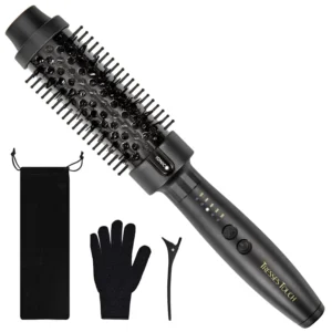 This 1.5 inch thermal brush features five temperature settings and universal voltage, making it perfect for creating salon-quality curls on medium to long hair while traveling.