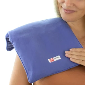 The Carex ThermiPaq reusable hot and cold pack offers targeted pain relief for injuries on the shoulder, elbow, ankles, back, or knee with its clay-based, microwaveable design and soft fleece cover.
