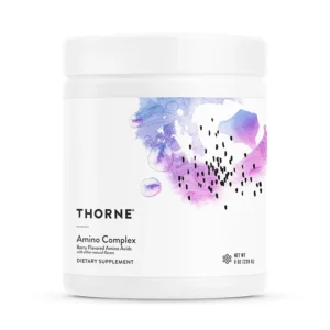 Thorne Amino Complex provides essential and branched-chain amino acids to support lean muscle growth, enhance strength, and promote faster muscle recovery after workouts; NSF Certified for Sport.