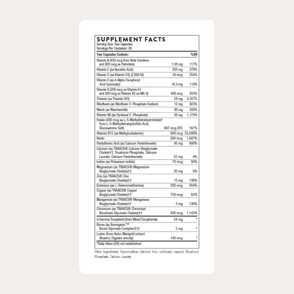 THORNE Basic Nutrients 2/Day - Daily Multivitamin