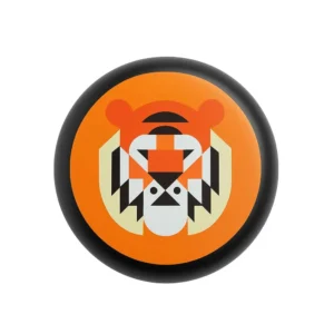 Dentosmile tiger-themed slim aligner case for orthodontic retainers, featuring magnetic closure and portable design.