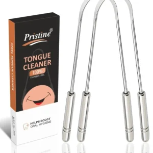This stainless steel tongue cleaner helps remove unwanted coating for fresh breath and improved oral hygiene for adults and kids.