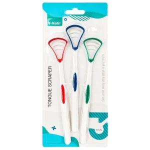 This 3-pack of Y-Kelin tongue cleaners includes a double-sided brush and scraper to gently remove bacteria and freshen breath.
