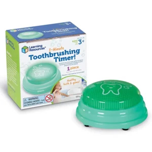 Colourful light-up toothbrushing timer for children helps ensure they brush for the dentist-recommended 2 minutes.