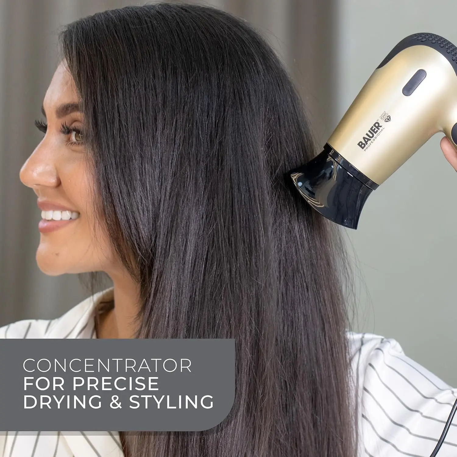 This travel hair dryer set includes a compact 1200W dual voltage hair dryer with folding handle, hairbrush, comb, and carry case for easy and stylish hair maintenance on the go.