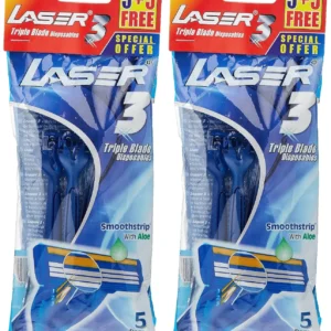 This triple blade disposable razor features a flexible head, aloe and vitamin E enriched strip for a smooth, comfortable, and irritation-free shave.