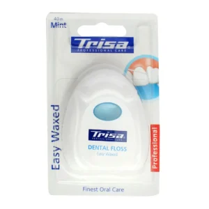 Trisa professional waxed dental floss slides easily between teeth to remove plaque and food buildup, promoting healthy gums and preventing cavities.