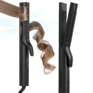 The TYMO AIRFLOW Styler is a 2-in-1 hair tool that straightens and curls hair with ionic ceramic technology and a cool airflow system, minimizing heat damage and frizz for a salon-quality finish.