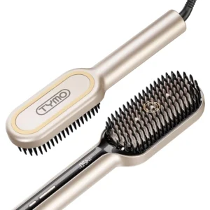 The TYMO hair straightening brush, featuring dense bristles and ionic technology, smooths and styles hair for women with ease.