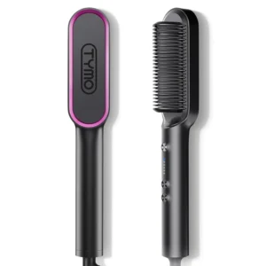 This is a TYMO hair straightener brush for quickly styling hair.
