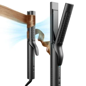 The TYMO Airflow 2.0 is a 2 in 1 hair styler for creating curls and straight styles, featuring anti-tangle silicone tips, ionic technology, and dual voltage for travel.