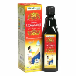 Herbal Canada Udramrit Ras promotes healthy digestion, relieves bloating and acidity, and supports overall gut health with its Ayurvedic herbal formula.