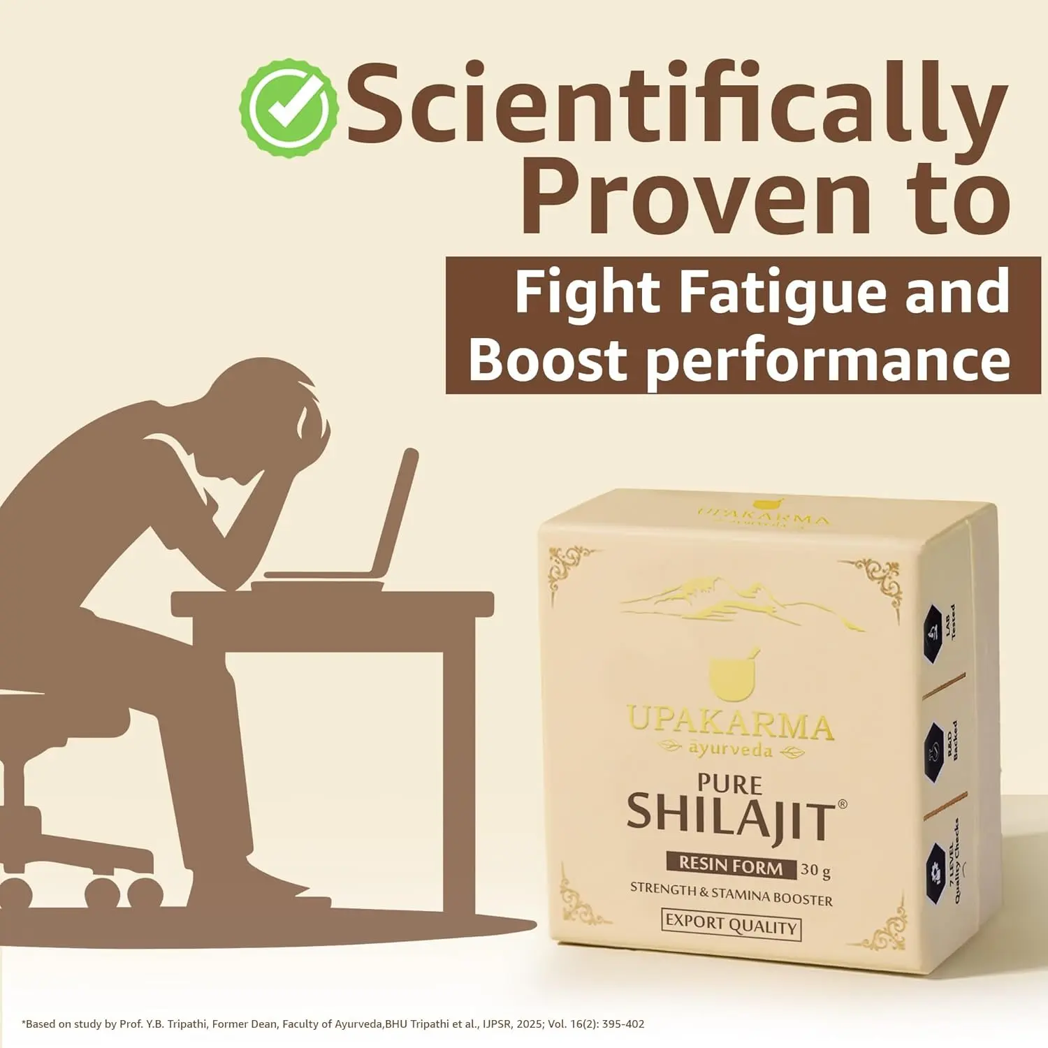 Upakarma Ayurveda pure shilajit resin, a potent source of fulvic acid and trace minerals, supports overall health, post-workout recovery, and improved sleep.