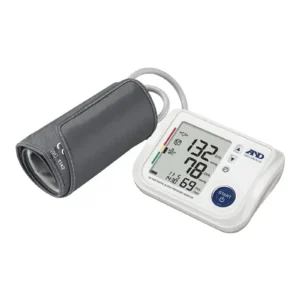 A&D Medical UA-1020 automatic blood pressure monitor for upper arm with wide range cuff, TriCheck mode, and cuff fit error indicator.