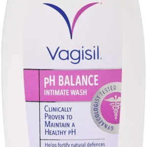 Vagisil pH Balance Intimate Wash, clinically tested and hypoallergenic, helps fortify natural defenses with LactoPrebiotic, ideal for daily gentle cleansing.